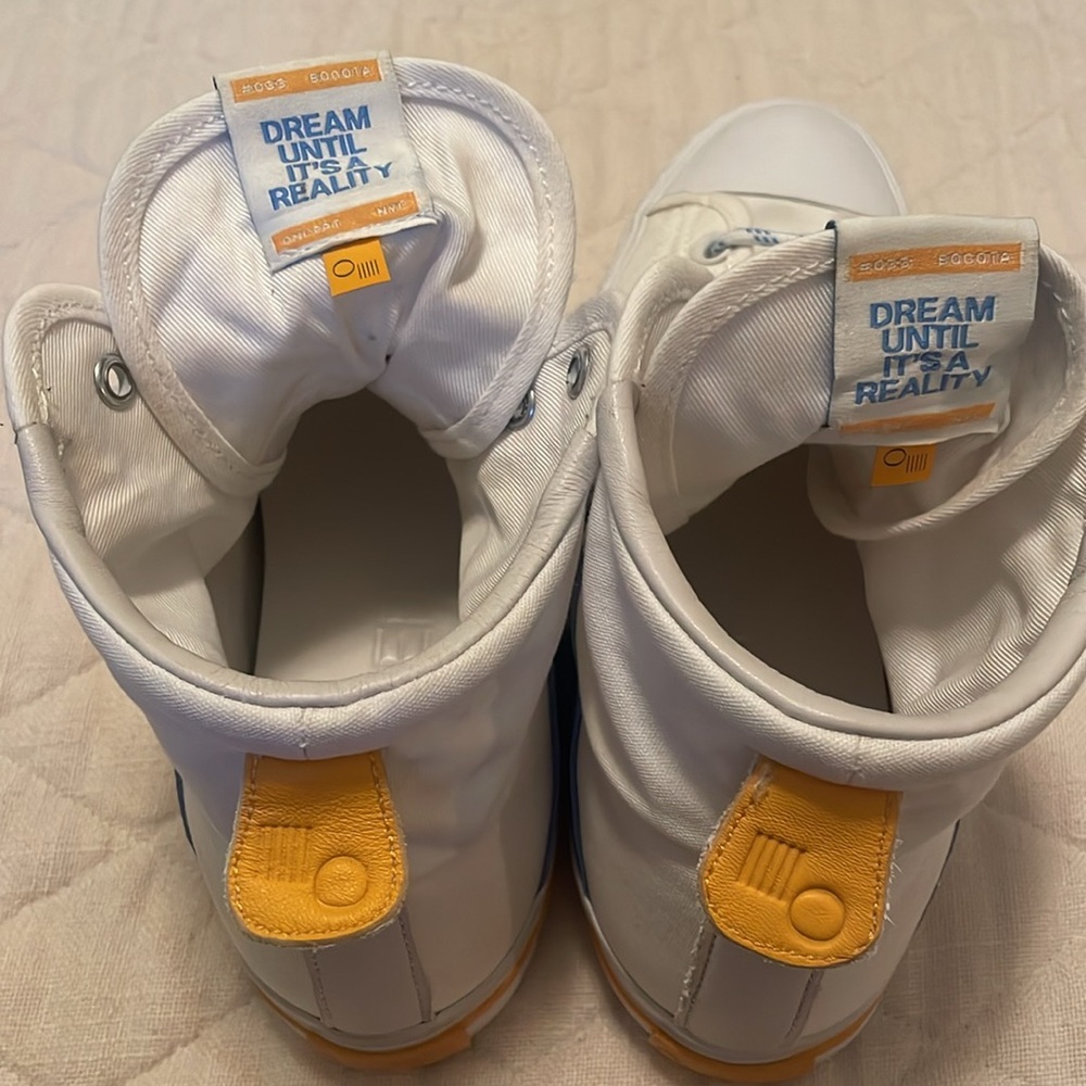 ONCEPT NYC size 8 blue/yellow/whote high tops - Picture 5 of 7